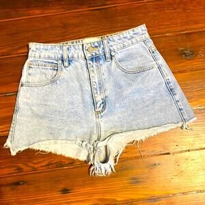 Abrand hi rise cutoff light wash denim jean shorts sz 26